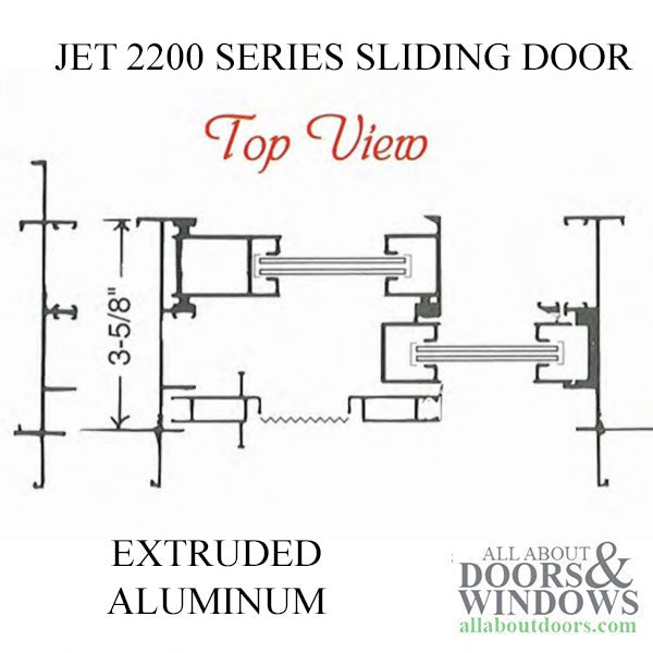 Columbia 2200 Jet Aluminum Sliding Patio Glass Door - Columbia 2200 Jet Aluminum Sliding Patio Glass Door