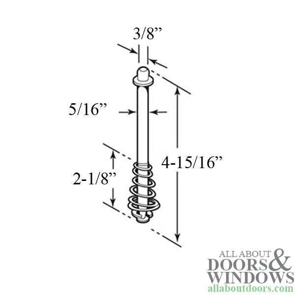 Pivot Rod, 5/16, Guide, w/ Cap & Spring - Pivot Rod, 5/16, Guide, w/ Cap & Spring