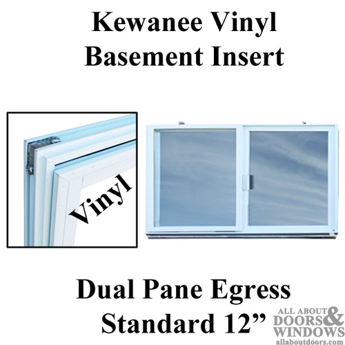 Kewanee C400K 12 inch Vinyl Basement Insert, Dual Pane Glass - Kewanee C400K 12 inch Vinyl Basement Insert, Dual Pane Glass