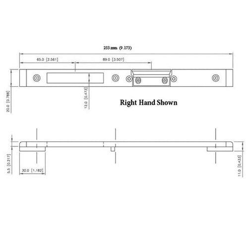 Strike Plate, Latch & Deadbolt, Raised Right Hand - Strike Plate, Latch & Deadbolt, Raised Right Hand