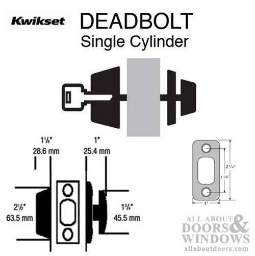 Kwikset Deadbolt Single Cylinder Standard Duty Satin Nickel Deadbolt 660-15S - Kwikset Deadbolt Single Cylinder Standard Duty Satin Nickel Deadbolt 660-15S