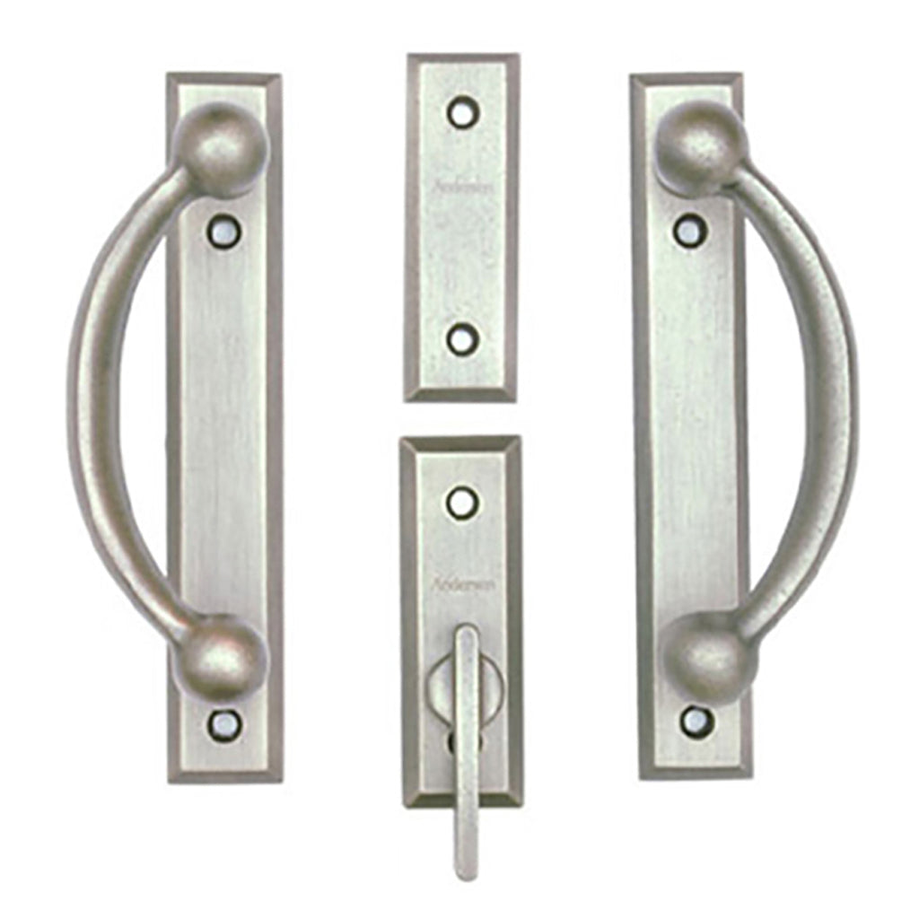 Andersen Yuma 2-Panel Gliding Door Interior/Exterior Trim Hardware - Distressed Nickel - Andersen Yuma 2-Panel Gliding Door Interior/Exterior Trim Hardware - Distressed Nickel