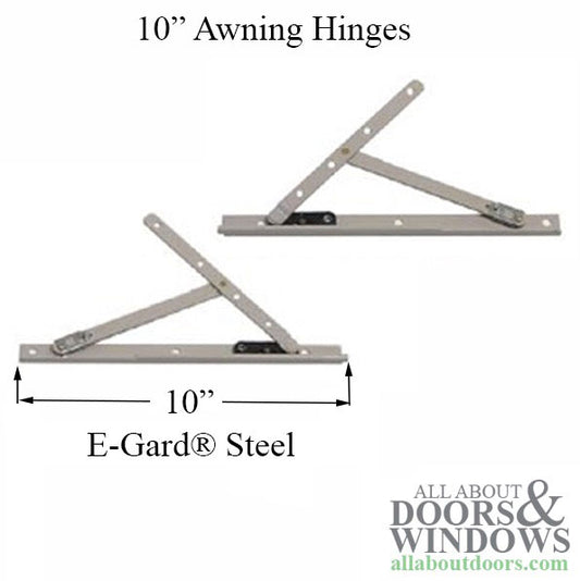 Truth 13.13 Awning Window Hinge and Track, Pairs 10" - E-Gard® Steel