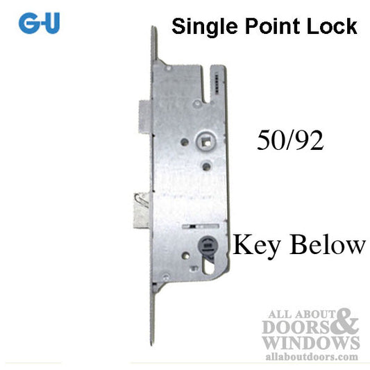 GU Monolock 50/92 American Version, Single Door Lock, Key BELOW - Stainless Steel