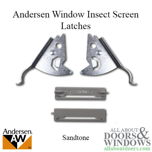 ANDERSEN PERMASHIELD NARROLINE WINDOWS LATCHES INSECT SCREEN PAIR SANDTONE Pair  For Windows From 1991 to Present - ANDERSEN PERMASHIELD NARROLINE WINDOWS LATCHES INSECT SCREEN PAIR SANDTONE Pair  For Windows From 1991 to Present