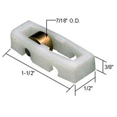 Roller Assembly (Flat) - Sliding Windows, Nylon / Brass - Roller Assembly (Flat) - Sliding Windows, Nylon / Brass