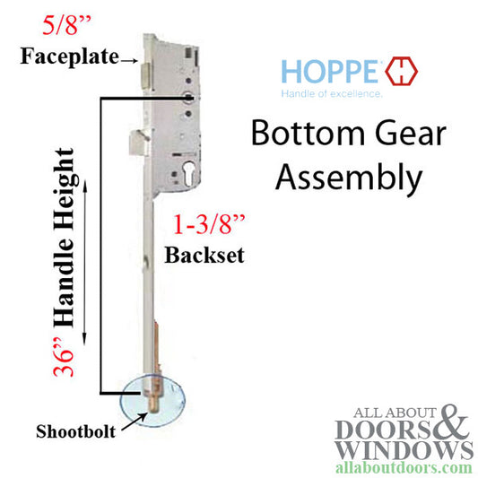 Hoppe 16mm Manual Gear, 35/92 Shootbolt, 1" D/B