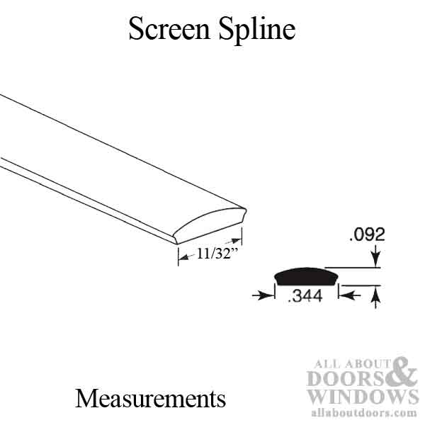 Storm Door Screen Spline, Choose Color - Storm Door Screen Spline, Choose Color