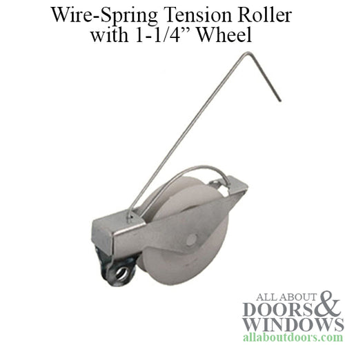 Wire Spring Tension Roller Assembly with 1-1/4 Inch Nylon Wheel for Sliding Screen Door - Wire Spring Tension Roller Assembly with 1-1/4 Inch Nylon Wheel for Sliding Screen Door