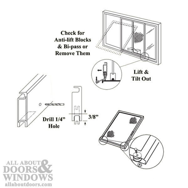 Bottom Mount Roller Assembly with 1.25 Inch Nylon Wheel for Sliding Screen Door - Bottom Mount Roller Assembly with 1.25 Inch Nylon Wheel for Sliding Screen Door