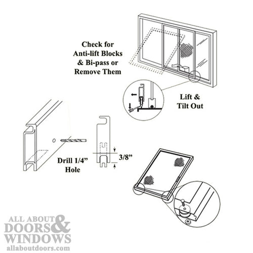 Bottom Mount Roller Assembly with 1.25 Inch Nylon Wheel for Sliding Screen Door - Bottom Mount Roller Assembly with 1.25 Inch Nylon Wheel for Sliding Screen Door