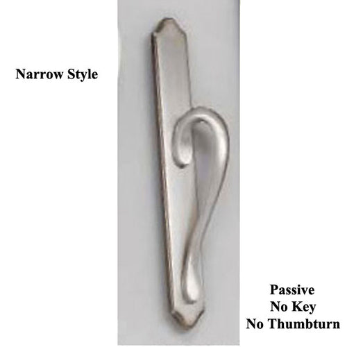 Non-Handed Passive No Key No Thumbturn Narrow Plate Sliding Door Handle - Choose Color - Non-Handed Passive No Key No Thumbturn Narrow Plate Sliding Door Handle - Choose Color