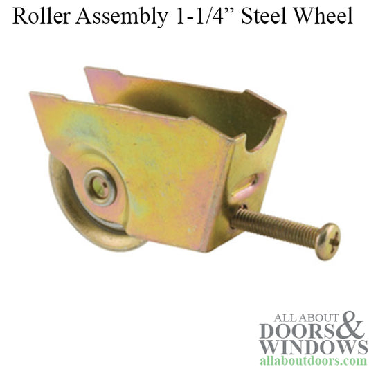 Sliding Patio Door Roller Assembly with Steel Housing 1.25 Inch Steel Ball Bearing Wheel Diameter