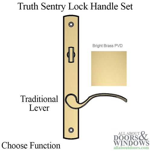 Truth Sentry Lock Handle Set, Traditional, Decorative finish over Brass, PVD Brass - Truth Sentry Lock Handle Set, Traditional, Decorative finish over Brass, PVD Brass