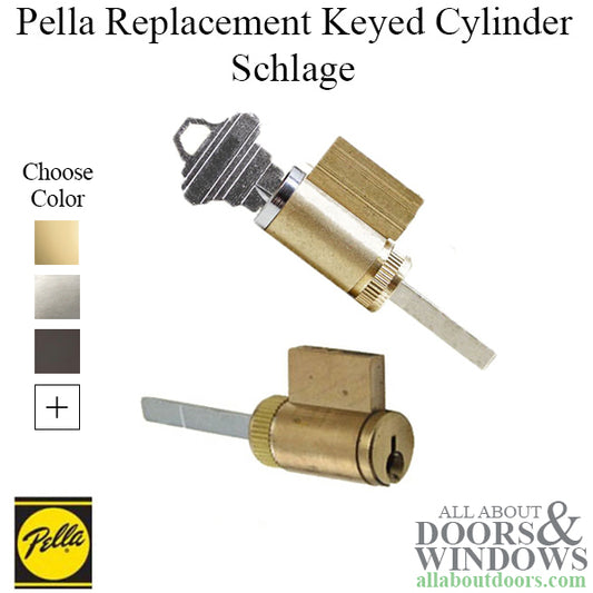 Pella Replacement Keyed Cylinder, Schlage 1 x 1-1/4 - Choose Color