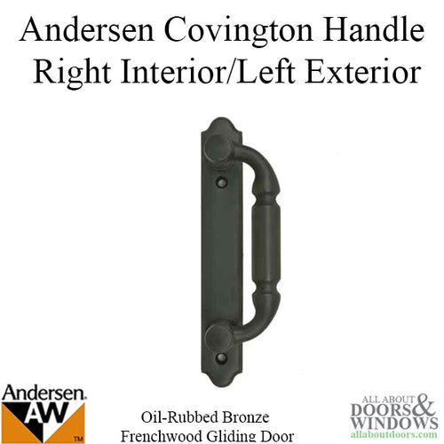 Andersen Frenchwood Gliding Door - Handle - Covington - Right Interior/Left Exterior - Oil Rubbed Bronze - Andersen Frenchwood Gliding Door - Handle - Covington - Right Interior/Left Exterior - Oil Rubbed Bronze