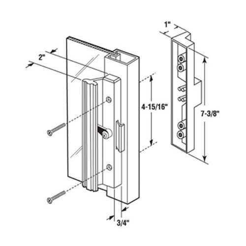 Handle Set - Sliding Patio Door, Extruded Aluminum / Diecast - Aluminum - Handle Set - Sliding Patio Door, Extruded Aluminum / Diecast - Aluminum