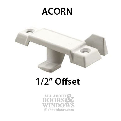 Acorn Window Parts: 1/2 inch Offset sash lock / Latch - White - Acorn Window Parts: 1/2 inch Offset sash lock / Latch - White