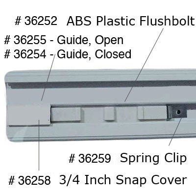 Plastic Flush Bolt cover for Aluminum T-Astragal - White - Choose Length - Plastic Flush Bolt cover for Aluminum T-Astragal - White - Choose Length