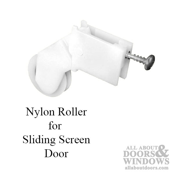 Roller Assembly with 1 Inch Nylon Wheel and Adjustment Screw for Sliding Screen Door - Roller Assembly with 1 Inch Nylon Wheel and Adjustment Screw for Sliding Screen Door