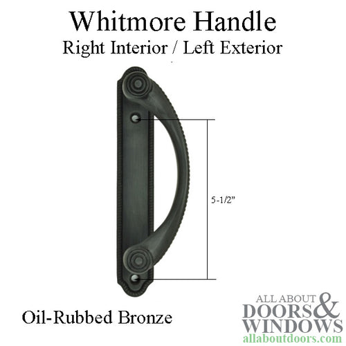 Andersen Whitmore Gliding Door Handle - Right Interior/Left Exterior - Oil-Rubbed Bronze - Andersen Whitmore Gliding Door Handle - Right Interior/Left Exterior - Oil-Rubbed Bronze