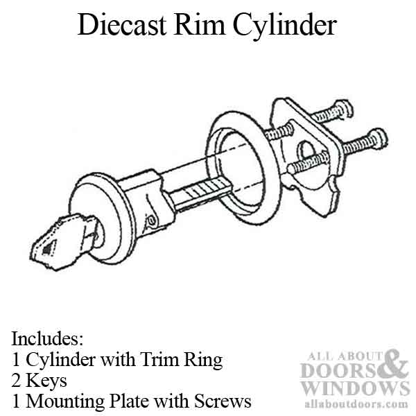 Rim Cylinder, 5 pin Diecast, Schlage SC1 Key Lock - Choose Color - Rim Cylinder, 5 pin Diecast, Schlage SC1 Key Lock - Choose Color