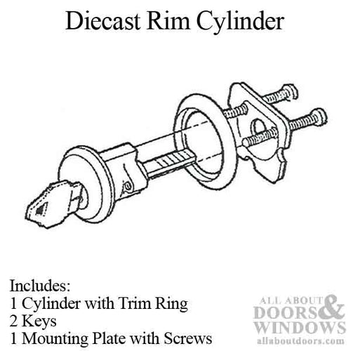 Rim Cylinder, 5 pin Diecast, Schlage SC1 Key Lock - Choose Color - Rim Cylinder, 5 pin Diecast, Schlage SC1 Key Lock - Choose Color