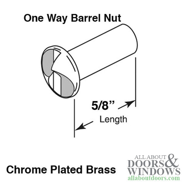 One Way Barrel Nut for Partition Panel 0.625 Inch - One Way Barrel Nut for Partition Panel 0.625 Inch