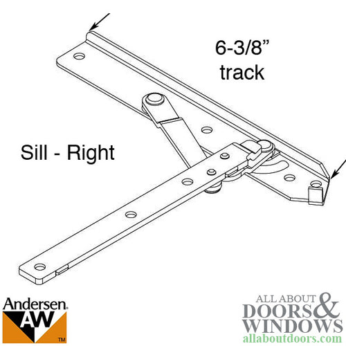 Hinge, Sill, Right 22 Inch Standard Andersen Casement Enhanced - Hinge, Sill, Right 22 Inch Standard Andersen Casement Enhanced