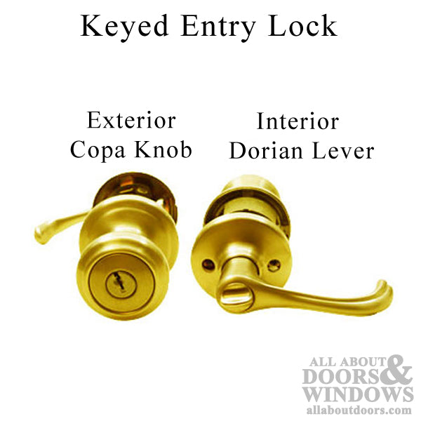 Kwikset Entry Door Handleset Polished Brass 400 Copa and Dorian Keyed Handleset - Kwikset Entry Door Handleset Polished Brass 400 Copa and Dorian Keyed Handleset