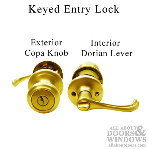 Kwikset Entry Door Handleset Polished Brass 400 Copa and Dorian Keyed Handleset - Kwikset Entry Door Handleset Polished Brass 400 Copa and Dorian Keyed Handleset