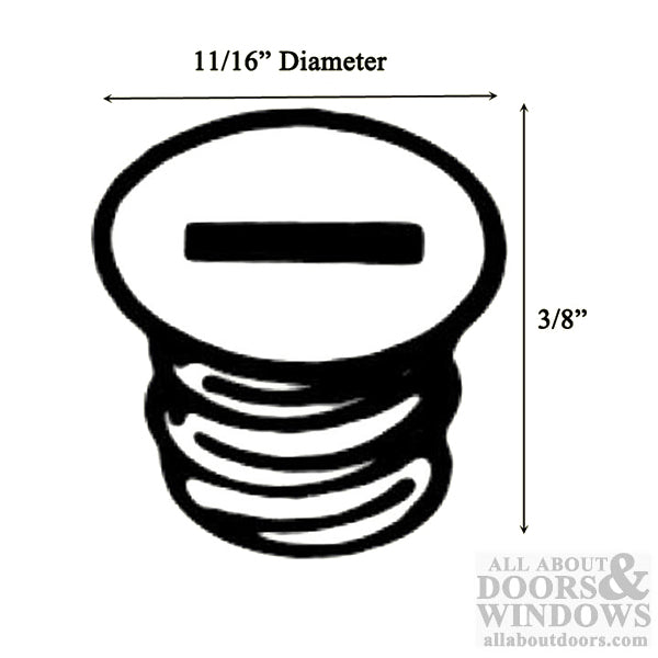 Hole Plug, Andersen Frenchwood Gliding Doors Adjustment Hole - White - Hole Plug, Andersen Frenchwood Gliding Doors Adjustment Hole - White