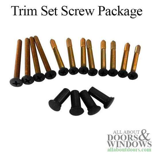 Gliding Door Trim Set Screw Package - Black