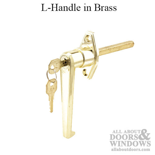 Brass L-Handle with 2-7/8 Inch Shaft - Sturdy and Stylish - Brass L-Handle with 2-7/8 Inch Shaft - Sturdy and Stylish