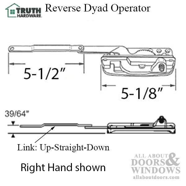 Sill Mounted Reverse Dyad Casement Operators - Right  Hand - Sill Mounted Reverse Dyad Casement Operators - Right  Hand