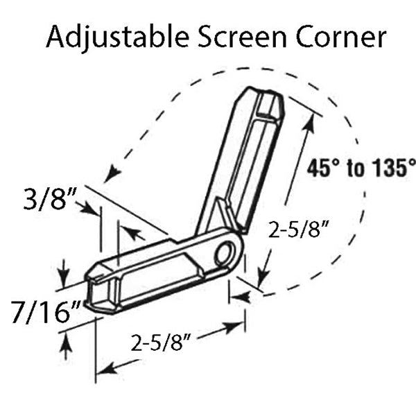 Adjustable Radius, Miter-Cut Screen Corners,  3/8