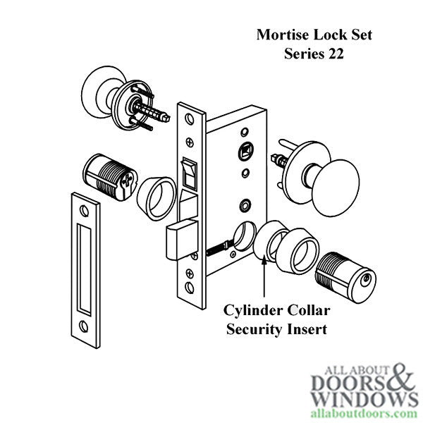 Discontinued - Mortise Lock Set, Replacement for Marks 22AC - Brass, LH / RHR - Discontinued - Mortise Lock Set, Replacement for Marks 22AC - Brass, LH / RHR