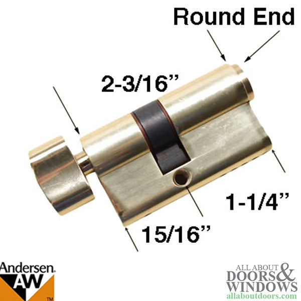 Keyed Kwikset Euro Cylinder for Andersen Storm Door - Choose Color - Keyed Kwikset Euro Cylinder for Andersen Storm Door - Choose Color