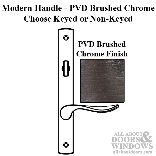 Truth Sentry Lock Handle Set, Modern, Decorative over Solid Brass, PVD Brushed Chrome - Truth Sentry Lock Handle Set, Modern, Decorative over Solid Brass, PVD Brushed Chrome