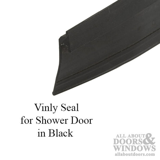 7/8" T-Slot  Vinyl Seal for Shower Door - Black