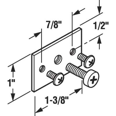 Adjustable Keeper Assembly for Sliding Patio Door Aluminum Finish - Adjustable Keeper Assembly for Sliding Patio Door Aluminum Finish