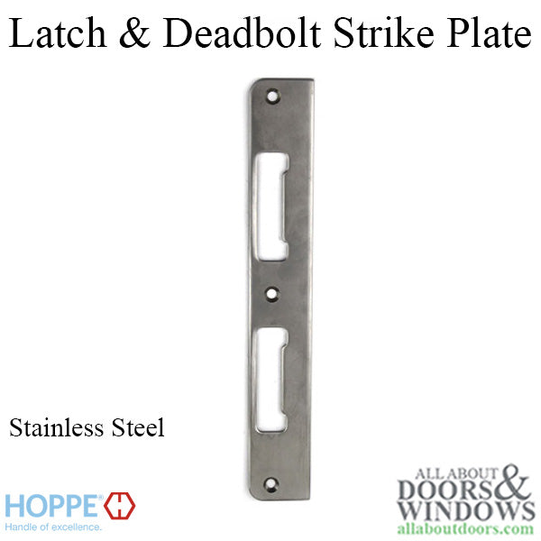 Strike Plate, PC0039N, Latch & Deadbolt  1.30 x 8.82 - Stain. Steel - Strike Plate, PC0039N, Latch & Deadbolt  1.30 x 8.82 - Stain. Steel