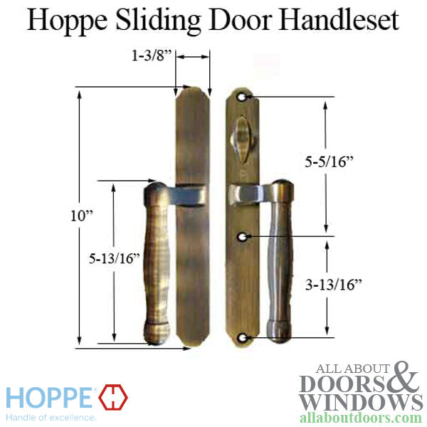 HOPPE HLS 9000 Sliding Door Handle Set Active Non-Keyed Outside Antique Brass - HOPPE HLS 9000 Sliding Door Handle Set Active Non-Keyed Outside Antique Brass