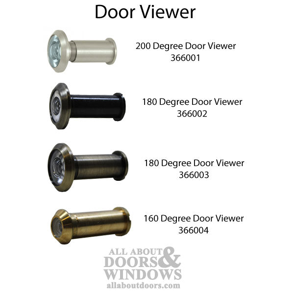 180 Degree Door Viewer for 1-3/8 in -2 in Doors - Choose Finish - 180 Degree Door Viewer for 1-3/8 in -2 in Doors - Choose Finish