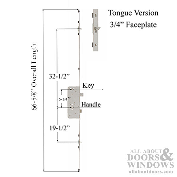 Sentry Multi point lock,  60/140 Tongue Version for  80