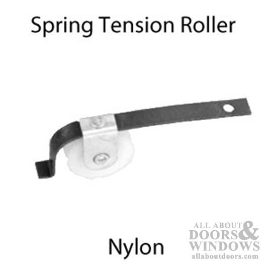 Straight Spring Tension Roller Assembly with 1 Inch Nylon Wheel for Academy Sliding Screen Door