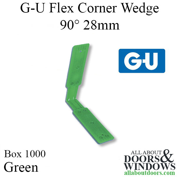 G-U Flex Corner Wedge 90° 28mm, Box of 1000 - Green - G-U Flex Corner Wedge 90° 28mm, Box of 1000 - Green