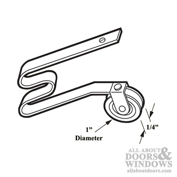 M-Spring Tension Roller with 1 Inch Steel Wheel for Sliding Screen Door - M-Spring Tension Roller with 1 Inch Steel Wheel for Sliding Screen Door