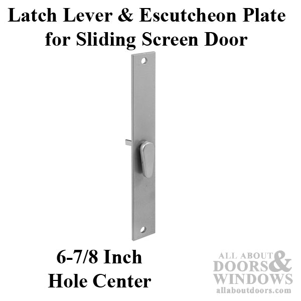 Latch Lever (Thumbturn) & Escutcheon Plate, Sliding Patio Door, Aluminum - Latch Lever (Thumbturn) & Escutcheon Plate, Sliding Patio Door, Aluminum