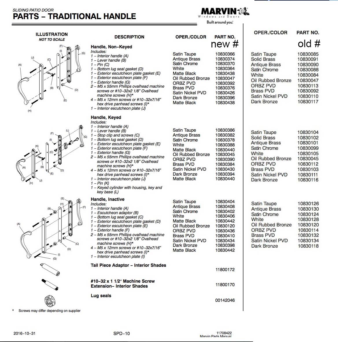 Marvin Active Non-Keyed, Narrow Sliding Door Handle, Center Thumb - Satin Nickel - Marvin Active Non-Keyed, Narrow Sliding Door Handle, Center Thumb - Satin Nickel